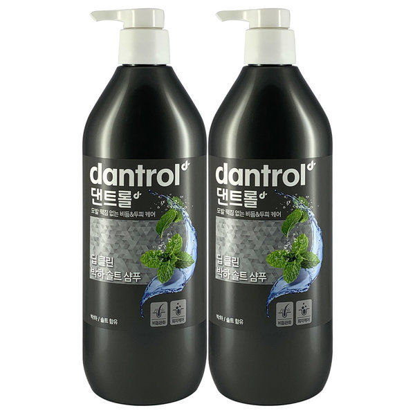 댄트롤 딥클린 박하 솔트 샴푸 820ml (2개)_이미지