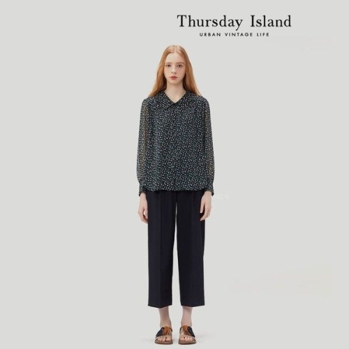 써스데이아일랜드 밴딩 와이드 팬츠 T232MPT532W_이미지