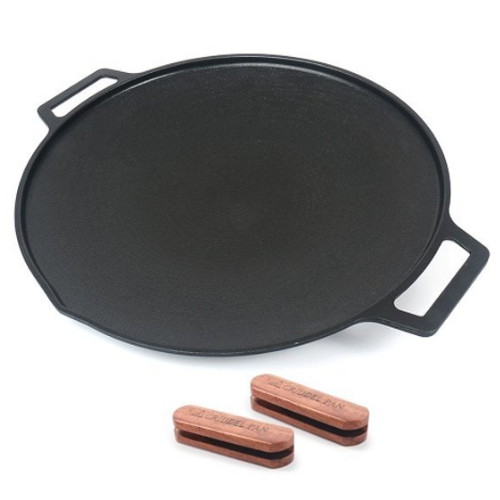 씨엔디상사 벨라로사 국내산 IH 인덕션 캠핑 그리들팬 + 우드손잡이 (36cm)
