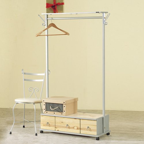 코스미코 원목 이동식 와이드 행거