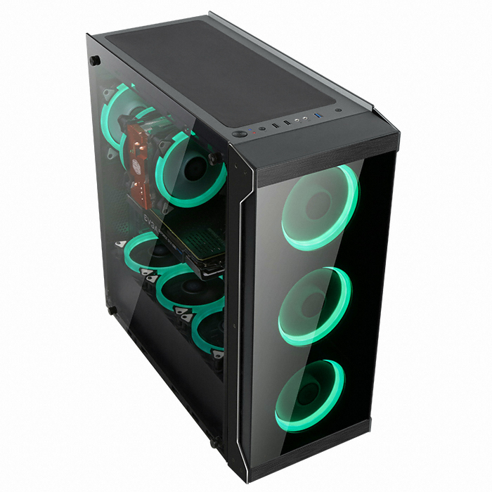 COX A7 네오 강화유리 무선 RGB HALO 블랙_이미지