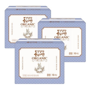 건강한 유기농 생리대 중형 16매 3팩