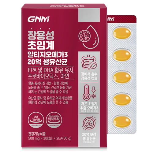 GNM자연의품격 장용성 초임계 알티지 오메가3 20억 생유산균 60캡슐 (3개)_이미지