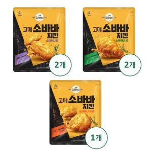 CJ제일제당 고메 소바바치킨 소이허니 순살 375g x 1개 + 소이허니 윙 300g x 2개 + 소이허니 봉 300g x 2개 (1개)_이미지