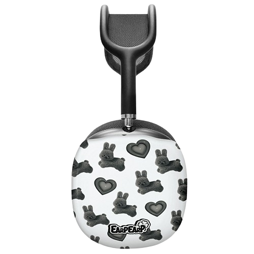 어프어프 에어팟 맥스 HOPPING BLACK POPO-WHITE 하드 케이스 (정품)_이미지