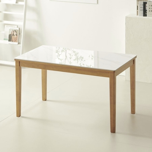 라로퍼니처 린디 유광 포세린 통 세라믹 원목 식탁 1300 (의자별도)