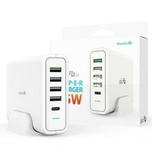 디엠케이코리아 밸류엠 PD 75W 5포트 충전기 ZX-5U05T_이미지