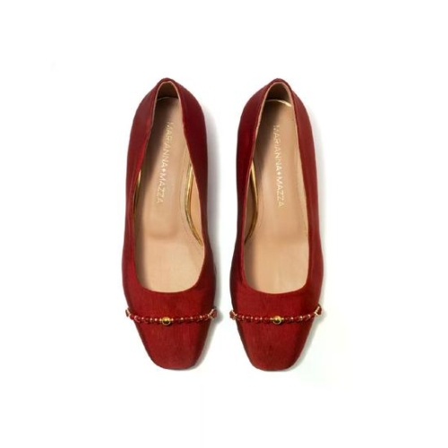 콘티 Marianna Mazza Fiorentina ballerina gros grain bordeaux C2FG6506