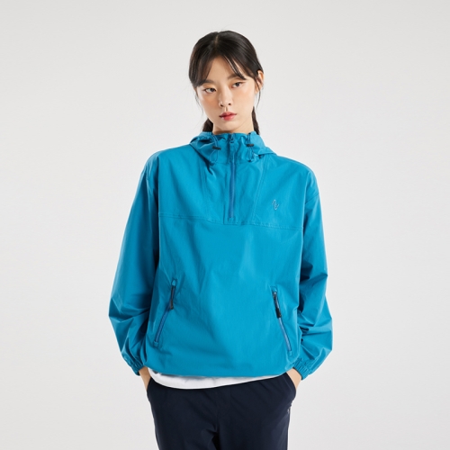 클래식 윈드브레이킹 필드 후드 아노락 AKANSU101 L 블루