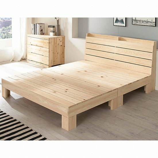 동서가구 힐링 히노끼 편백나무 수납헤드 평상형 침대 SS (매트별도)_이미지