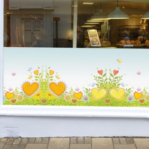 뮤럴 시트지 나비들의하트꽃밭 is265