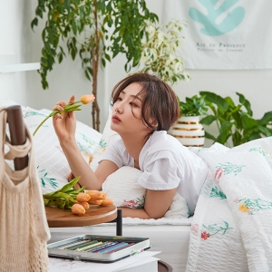  아르페지오베이직 엘리아 그린 시어서커 여름 누빔이불세트 [슈퍼싱글 SS] 상품이미지