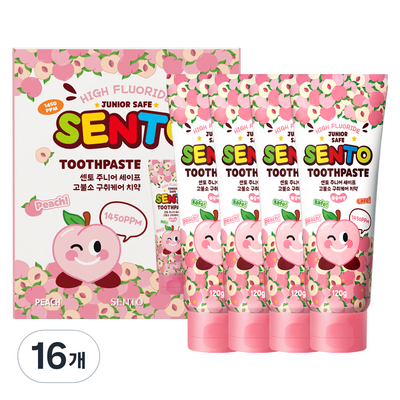 케이보은제약 센토 주니어 세이프 구취케어 치약 복숭아향 120g (16개)_이미지