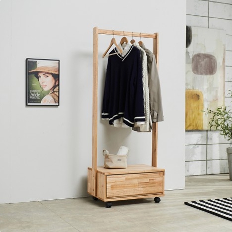 리안 참죽 원목 이동식 행거 600