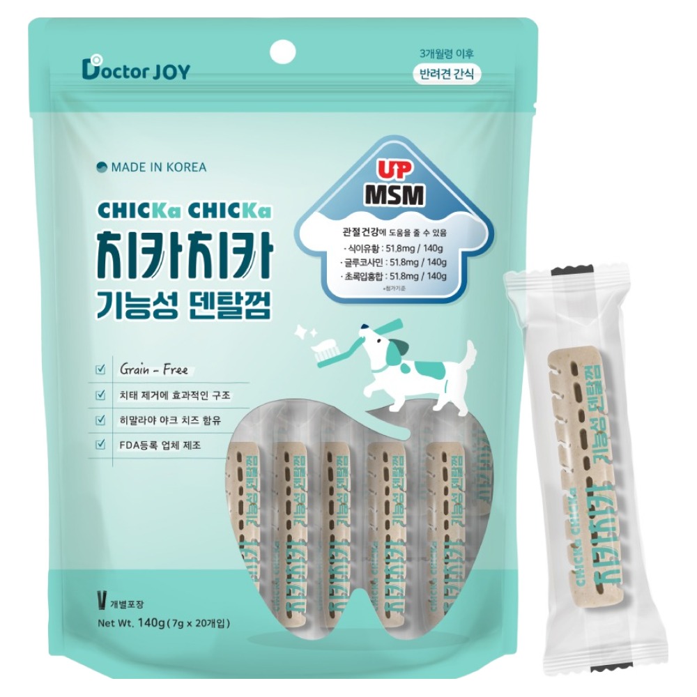 펫원 닥터조이 치카치카 기능성 덴탈껌 MSM UP 140g (7g x 20p) (1개)