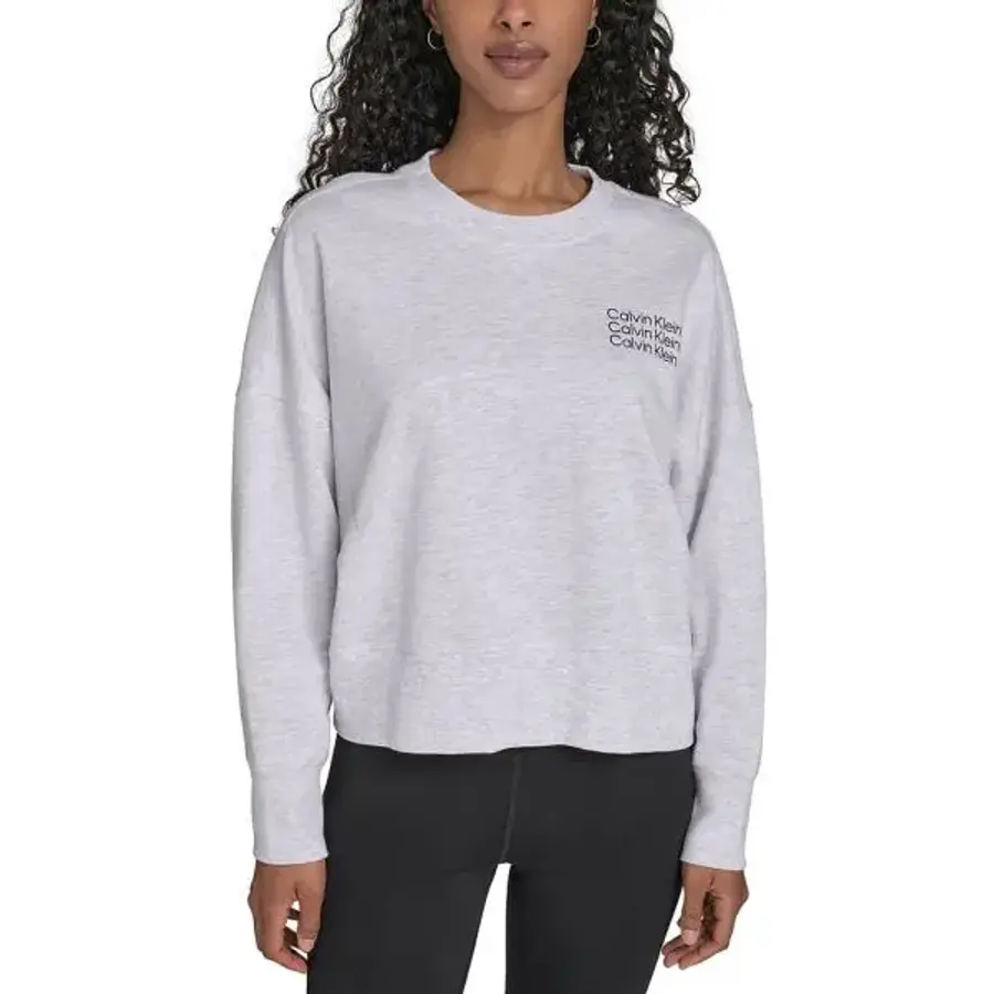 캘빈클라인 퍼포먼스 우먼 미니 트리플 로고 Pullover 스셔츠 옵틱 헤더 블랙 20639509 858333_이미지