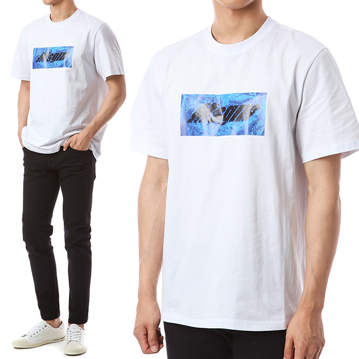 MSGM 로고프린트 반팔 남성 티셔츠 TFN 2840MM230 207098 01