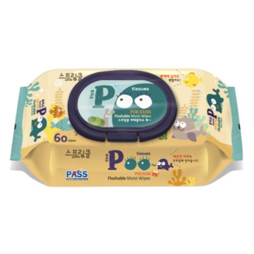 스프링클 POO 비데 티슈 캡형 60매 (30팩)