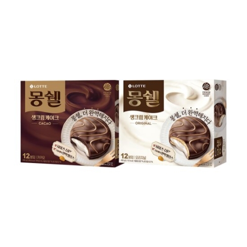 롯데 몽쉘 카카오 408g 12봉입 +크림 408g 12봉입