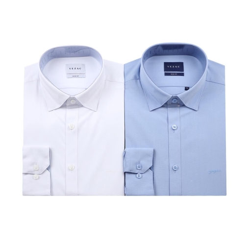 셔츠 긴소매 슬림핏 모달 필라필 스판 스냅버튼 YJFSBS161-WHBL