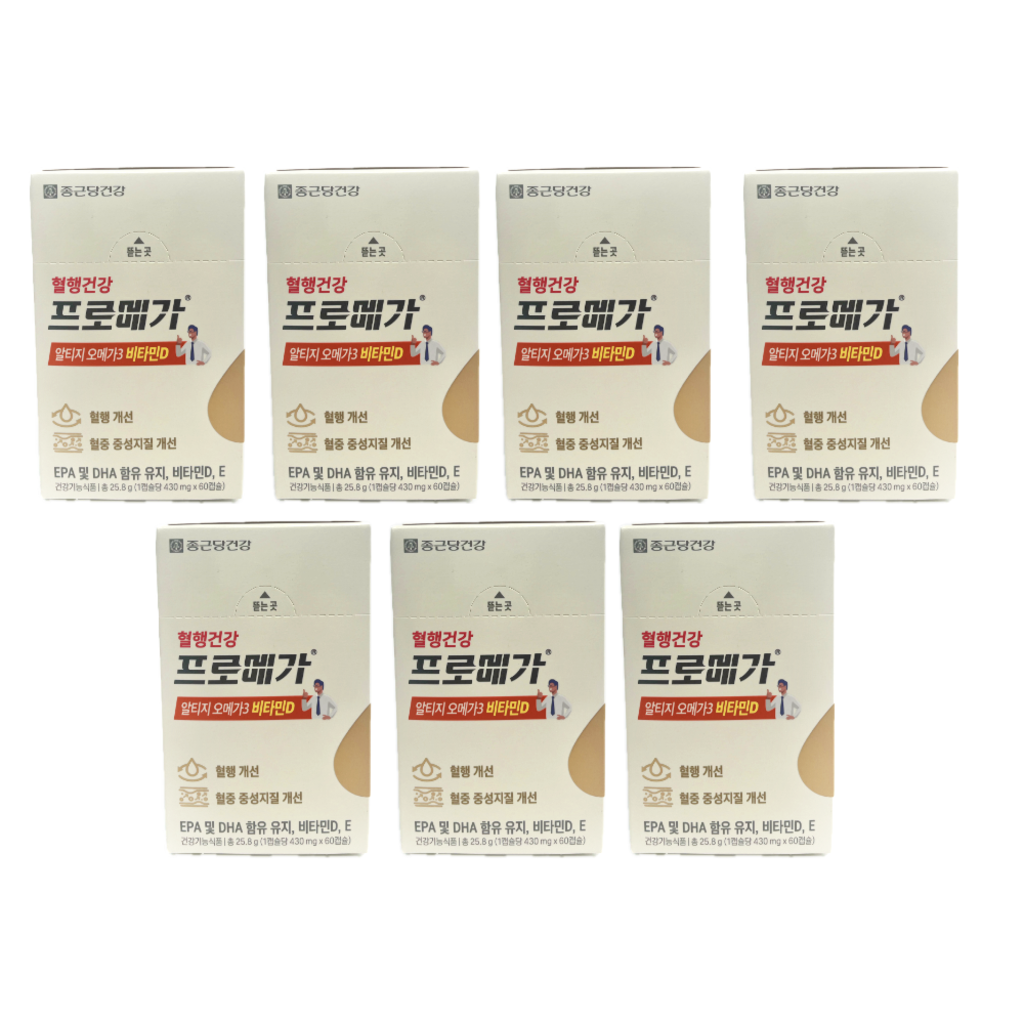 종근당건강 프로메가 알티지 오메가3 비타민D 430mg 60캡슐 (7개)