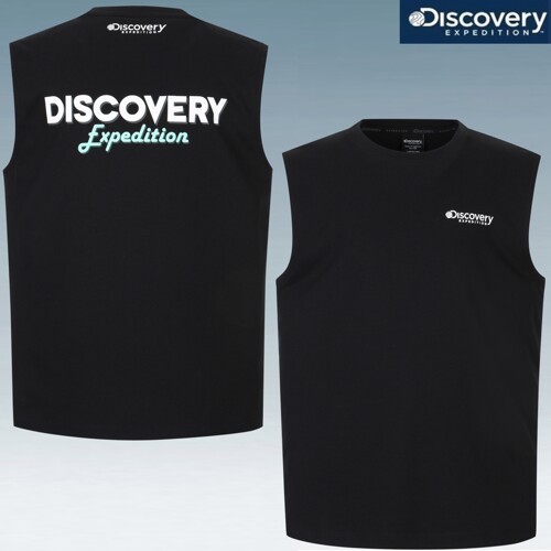 디스커버리 익스페디션 백면레터링 슬리브리스 나시티 DMSL71043-BKS