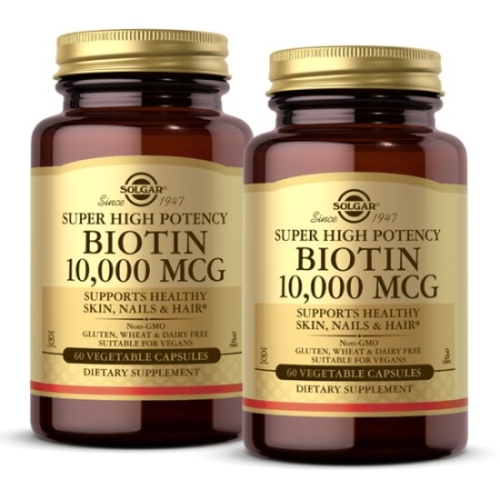 솔가 슈퍼 고효능 비오틴 10,000 mcg 60캡슐 (2개)_이미지