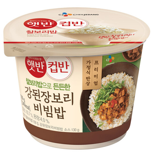 CJ제일제당 햇반 컵반 강된장 보리 비빔밥 280g (4개)_이미지