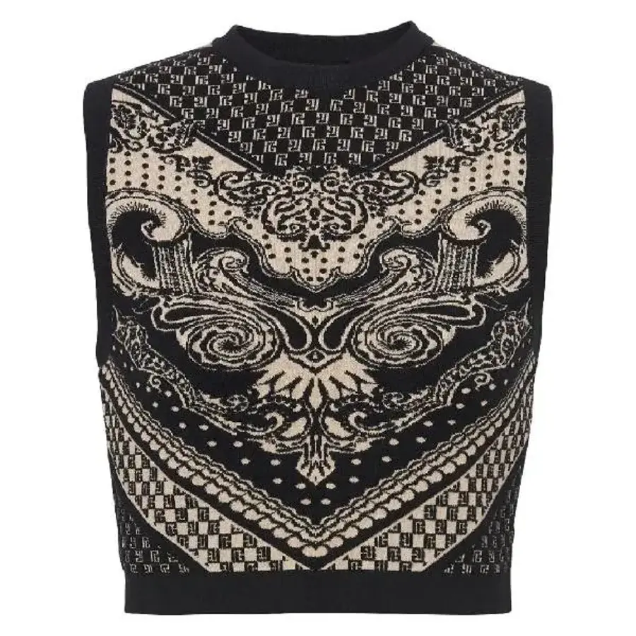 발망 패턴 인타르시아 니트 크롭 탑 CF1AB006KG01 T_이미지