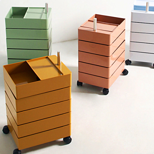  에이치앤아이 360도 회전 이동식 네모 5단 트롤리