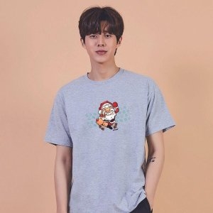 키밍 크리스마스 성탄절 그래픽 캐쥬얼 반팔티 AEC W7E20EE_이미지