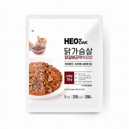 허닭 닭가슴살 닭갈비곤약볶음밥 250g (10개)