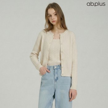Ab.plus 꽈배기 나시 가디건 니트 투피스 LSA5MY37A_이미지