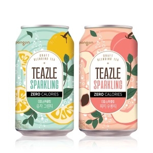 티즐 스파클링 제로 피치우롱티 340ml 12개 + 유자그린티 340ml 12개