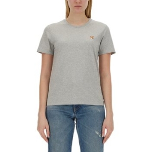 메종키츠네 여성 폭스헤드 반팔티셔츠 LW00105KJ0008_H120 GREY_이미지