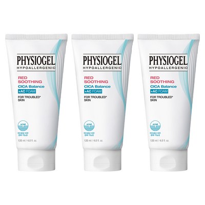 피지오겔 레드수딩 시카밸런스 +AC 클렌징폼 120ml (3개)_이미지