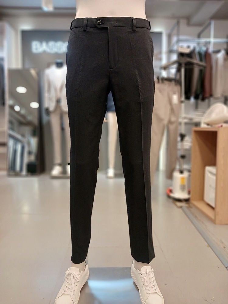 바쏘옴므 그레이 쿨맥스 히든밴딩 슬림핏 스판 팬츠 WSZ2PS27A GR