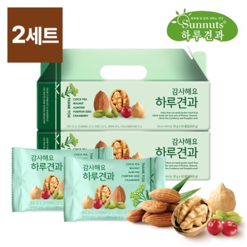  선명농수산 썬넛트 하루견과 감사해요 선물세트 20g 30개입 [2개]