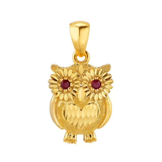한국금다이아몬드 여자 펜던트 루비 부엉이 하트 7.5g
