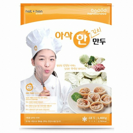 한만두식품 아삭한 김치만두 1.4kg (3개)_이미지
