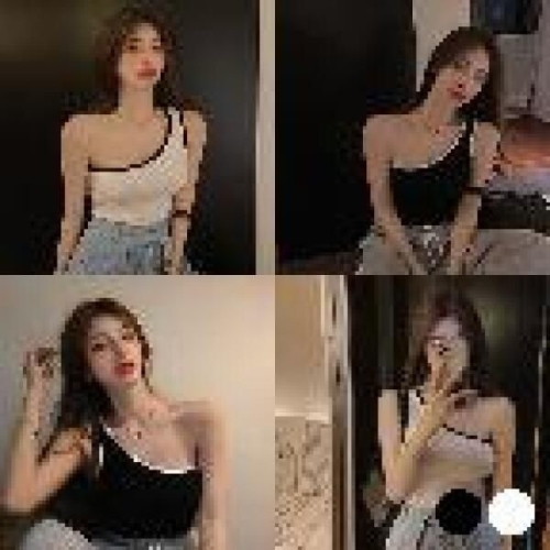 오너클랜 숄더 언발 배색 이너 나시티 URD-351 WE5775E