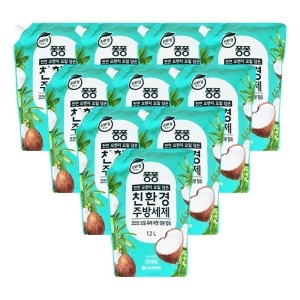 LG생활건강 퐁퐁 친환경 주방세제 코코넛 리필 1.2L (10개)