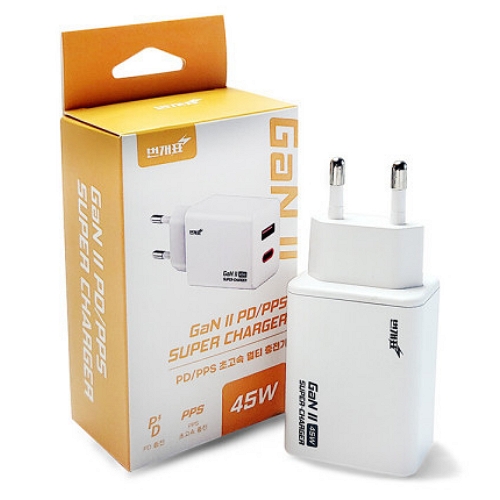 ��ȣ���� ����ǥ PD PPS 45W 2��Ʈ GaN ������ PD45W-CA-WH