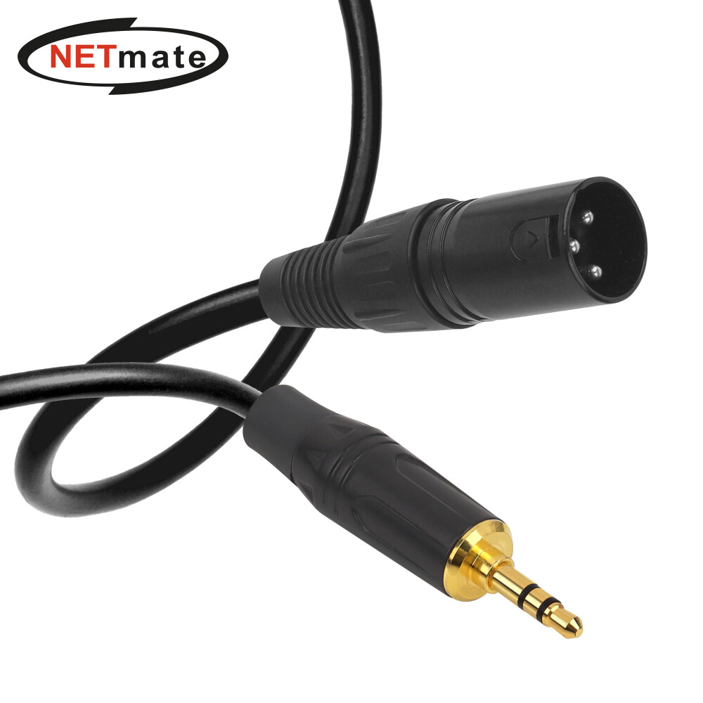 강원전자 XLR 캐논(M) to 3.5mm 스테레오 AUX 케이블 (NMC-XLR302MB, 2m)_이미지