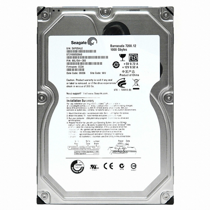 Seagate BarraCuda 7200.12 SATA2/7200/32M (ST31000528AS, 1TB)_이미지