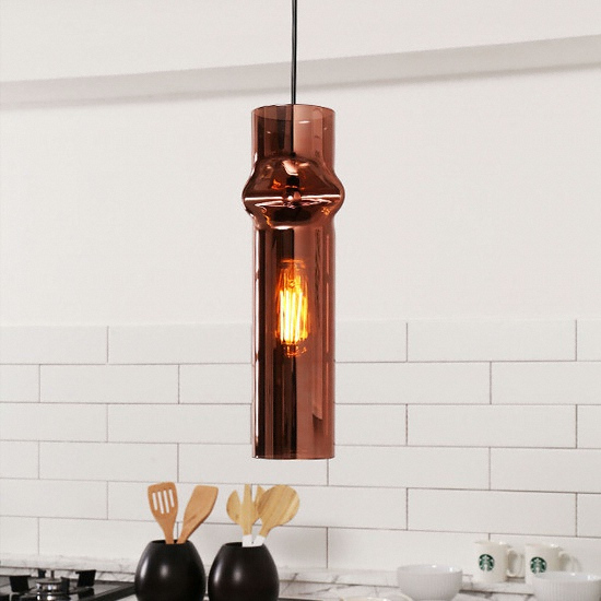 휴빛조명 피리 다크 미러 글라스 펜던트 1등