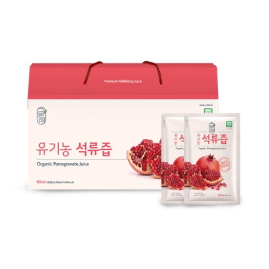 속리바이오텍 그린애 유기농 석류즙 80ml 30포 (3개)