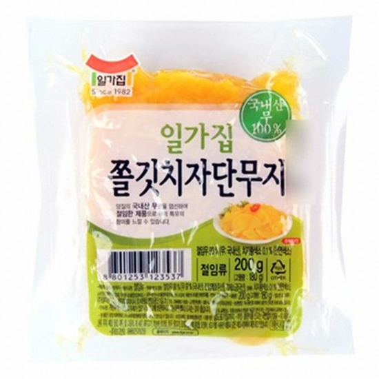 일미농수산 일가집 쫄깃 치자단무지 200g이미지입니다. 누르면 해당 게시물로 새창이동합니다.