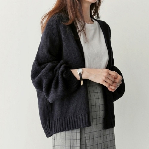 오너클랜 여성 로브 숏가디건 봄 가을 겨울 니트 카디건 3컬러 WCA40D7_250919_이미지