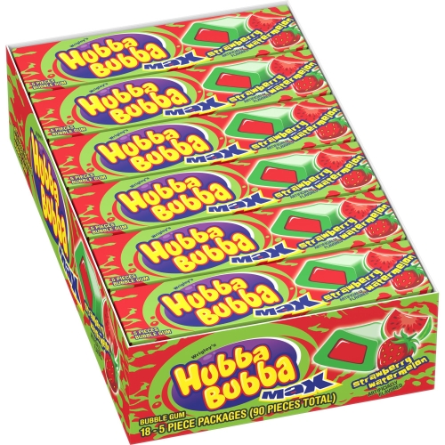 Hubba Bubba 맥스 딸기수박 풍선껌 버블 5피스 x 18팩